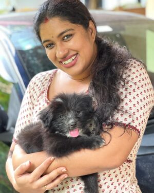 Radhika Radhakrishnan Instagram - Our baby is 1 year old 🎀 

A year ago, we never knew that you even existed in this world, but you came into our life during the toughest phase and you filled our lives with sunshine & happiness. Happy - that’s who you are and what you make everyone around you feel. Its the perfect name for you. 

We brought you home just for the love but in return you taught us so many things. You ignited a compassion towards stray dogs, showing us their capacity for love just like yours. My heart skips a beat every time you puke, or you do not eat or not take a poop. Every vet visit is a stressful one. Nothing brings joy to our home other than your waggling tail. You are the light of our house, you will forever be my first born baby. Before we got you, I was never able to resonate with the term ‘pet parent’ but now I know! We wish you good health, good health and only good health! We love you Happy ♥️