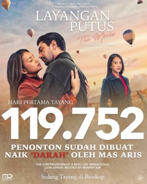 Raihaanun Instagram - ‼️𝟏𝟏𝟗.𝟕𝟓𝟐 penonton udah ‘naik darah’ lihat mas Aris di hari pertama tayang‼️ 

Terima kasih! Yang belum nonton, JANGAN NONTON SENDIRIAN!!! Ajak teman se-geng dan orang-orang terdekatmu supaya emosi bareng lihat mas Aris di bioskop!

Beli tiketnya sekarang dan dapatkan promo 𝐁𝐄𝐋𝐈 𝟏 𝐆𝐑𝐀𝐓𝐈𝐒 𝟏 tiket nonton Layangan Putus the Movie.

#LayanganPutusTheMovie
#LayanganPutus
#MDEntertainment
#MDPictures