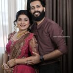 Raksha Raj Instagram - With the right person, you don’t have to work too hard to be happy. It just happens ❤️🧿 #Arksha . Photography : @paper_plane_wedding Attire : @evanshi_designs MUH : @zairmakeoverstudio Jewels : @planetjewel