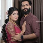 Raksha Raj Instagram - With the right person, you don’t have to work too hard to be happy. It just happens ❤️🧿 #Arksha . Photography : @paper_plane_wedding Attire : @evanshi_designs MUH : @zairmakeoverstudio Jewels : @planetjewel