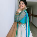 Raksha Raj Instagram - 💙🦚 . Designer : @lizcreationsboutique Photography : @vkphotography.cbe MUH : @zairmakeoverstudio Jewels : @orchidfashionstores . . #inauguration #vadakkenchery #picoftheday