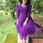 Ranjitha Menon Instagram - 💜💜💜 #retro #90sfashion #girly #puple #mobilephotography
