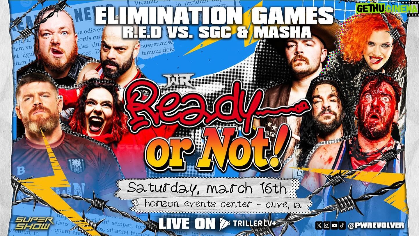 Raquel Lourenço - 539 Likes - 🚨BREAKING🚨
SGC’s PARTNER REVEALED!
Signed for 3/16
#RevolverREADY
@horizoneventscenter
LIVE on @FiteTV
*ELIMINATION GAMES*
“RED” Maclin, Kelly, RSP & Colon
Vs.
“SGC” Mance, Justice, Manders & MASHA SLAMOVICH!
🎟️ RevolverTickets.com