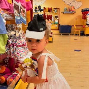 Raquel Pennington Instagram - We went and did the pay your child’s age birthday bear at Build a Bear. Alayah named her bear “Car”. #1 🎉