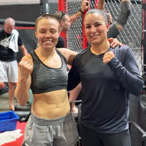 Raquel Pennington Instagram - Had some awesome rounds today with @rosenamajunas looking sharp and ready! Excited to see her perform at UFC Denver July 13th. #champshit
