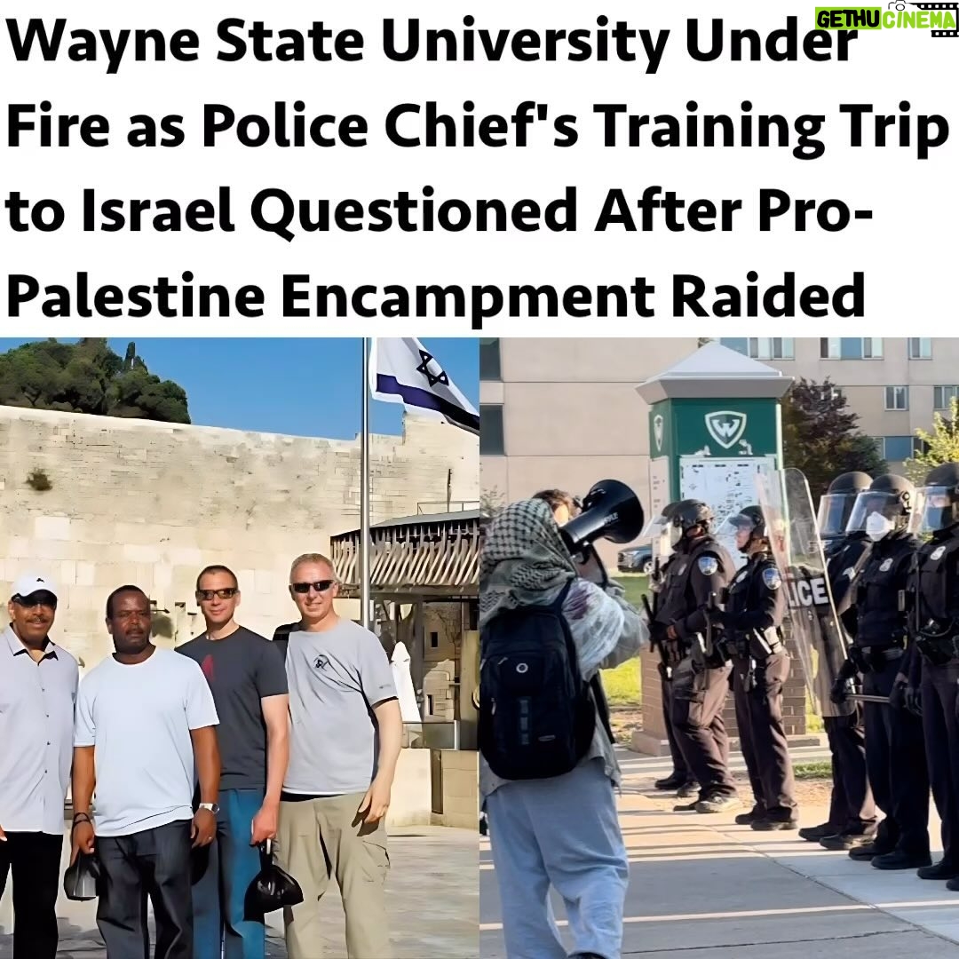 Rashida Tlaib Instagram - Wayne State University is at the center of controversy following a police crackdown on a peaceful protest on campus, reigniting scrutiny over a 2019 training trip to Israel by the university’s police chief. On May 30, Wayne State police officers dismantled a protest organized by Students for Justice in Palestine, leading to several arrests and allegations of excessive force. Congresswoman Rashida Tlaib issued a statement condemning the police action, claiming it was a blatant attempt to suppress free speech. She highlighted an incident where a young woman’s hijab was forcibly removed, calling it a violation of religious freedom. The incident has drawn renewed attention to Wayne State Chief of Police Anthony Holt’s 2019 trip to Israel, where he received training in situational awareness and counterterrorism from Israeli security Funded by the Israel Ministry of Diaspora Affairs, the training covered a wide range of topics, including terrorism threats and security strategies. Critics argue that the aggressive tactics used by Wayne State police during the recent protest reflect the militarized strategies learned during Holt’s trip. “This violent and unnecessary raid targeting Palestinian solidarity under false pretenses is hardly surprising,” said Tlaib, linking the incident to Holt’s past training. Wayne State University President Dr. Kimberly Andrews Espy acknowledged the protest and stated that public safety officers were present to ensure it remained peaceful and non-disruptive to campus operations. This comes after Wayne State University faculty and staff are calling for President Kimberly Espy’s resignation after police, authorized by Espy, used force to clear a student protest encampment According to Metro Times. (Photo from Anthony Holt's 2019 Israel visit, with Holt standing on the far left)