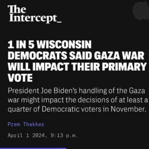Rashida Tlaib Instagram - NEW poll—Nearly 25% of Wisconsin Democrats say President Biden’s @potus handling of the war on Gaza could impact their vote in November if he doesn’t change course.

71% say they strongly support an immediate & permanent ceasefire.

Biden won Wisconsin by 0.63% in 2020.

The @joebiden campaign would rather lose to an indicted criminal, twice impeached candidate than say no to genocide.