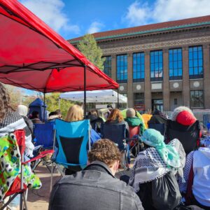 Rashida Tlaib Instagram - I am standing in solidarity with the brave University of Michigan @uofmichigan students who have been in the diag for 5 days peacefully protesting the university's complicity to the genocide in Gaza. 

Their bravery and courage to stand up for what they believe is right is inspiring. I am so proud of their willingness to fight for justice. 

Contrary to mainstream media, these students have been peaceful; sharing stories of resilience, participating in art builds, and sharing faith from shabbat to jumaa prayers. This is what solidarity looks like! 

📸 @adjadewey   @yelkharssa   me