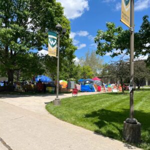 Rashida Tlaib Instagram - The beautiful display of solidarity among the students @waynestate is inspiring. My hope is that our community comes together to protect the students and their right to have their university divest in war manufacturing and genocide in Gaza. 

Please follow @sjpwsu for requests for support.