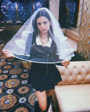 Rashmeet Kaur Sethi Instagram - Channeling my inner Wednesday i guess 😅😈

These pictures were clicked in January at a bridal shower and yes that’s a freaking veil 🥺🥺🤩❤️