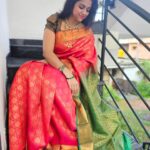Rashmi Prabhakar Instagram - Draped in Elegance ❤️💃 Here goes my first red saree collection 😍 And I decided to get it from @vannamstudio ❤️ Should I be wearing more sarees ?
