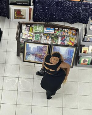 Ray BLK Instagram - My last day in Lagos and I was shown around @nikeartgallery by the Queen herself. There’s so much talent in my hometown, I’m leaving feeling full & inspired 🖼️🤎