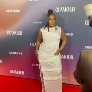 Ray BLK Instagram - Being surrounded by powerful, beautiful women that inspire me is what I need every day. Thank you @glamouruk for having me at the Women of The Year awards 🌺 Some commotion for the dress?!