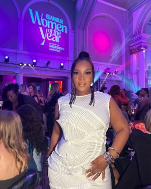 Ray BLK Instagram - Being surrounded by powerful, beautiful women that inspire me is what I need every day. Thank you @glamouruk for having me at the Women of The Year awards 🌺 Some commotion for the dress?!
