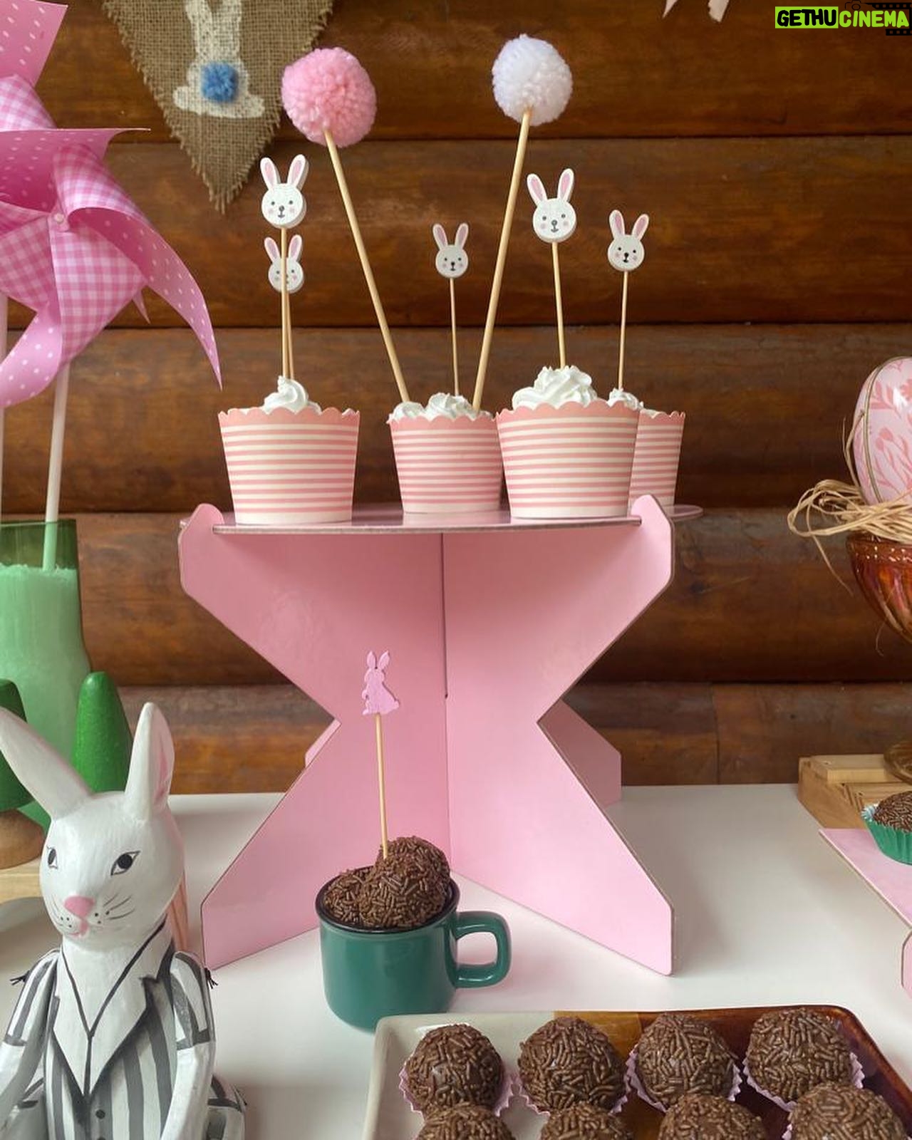 Rayana Carvalho Instagram - Quando duas famílias se reúnem para celebrar uma Páscoa dá nisso! A decoração foi toda feita com acervo pessoal com exceção de alguns descartáveis que tivemos que comprar. O varal de tassel que está na mesa e os ovinhos de feltro foram presentes feitos à mão pela minha amada sogra. Sim, ainda não superei a beleza dessas peças. Os docinhos e o bolo são caseiros. Delícias feitas pela minha secretária. Contamos também com talento de @feitoamaoarteempapelmache para trazer todo um charme com o coelhinho mais que perfeito de papel machê. E claro, a minha grande amiga @simone_82 que é ligada no 220 fazia acontecer todas as minhas pirações. Bastava eu pensar em alguma coisa e ela já estava providenciando. Uma sintonia surreal. Simone, vc já pode mudar de profissão. Rsrs Decoração foi euzinha mesma quem fez. Aliás, essa é uma novidade que está rolando por aqui. Depois conto mais um pouco para vocês.☺️ Gente, é isso que eu chamo de uma celebração afetiva. Quando tem amor de cabo a rabo! Feliz Páscoa para todos! 🥰🐰❤️ P.S: Terá mais um post cheio de coelhinhos lindos!🙈