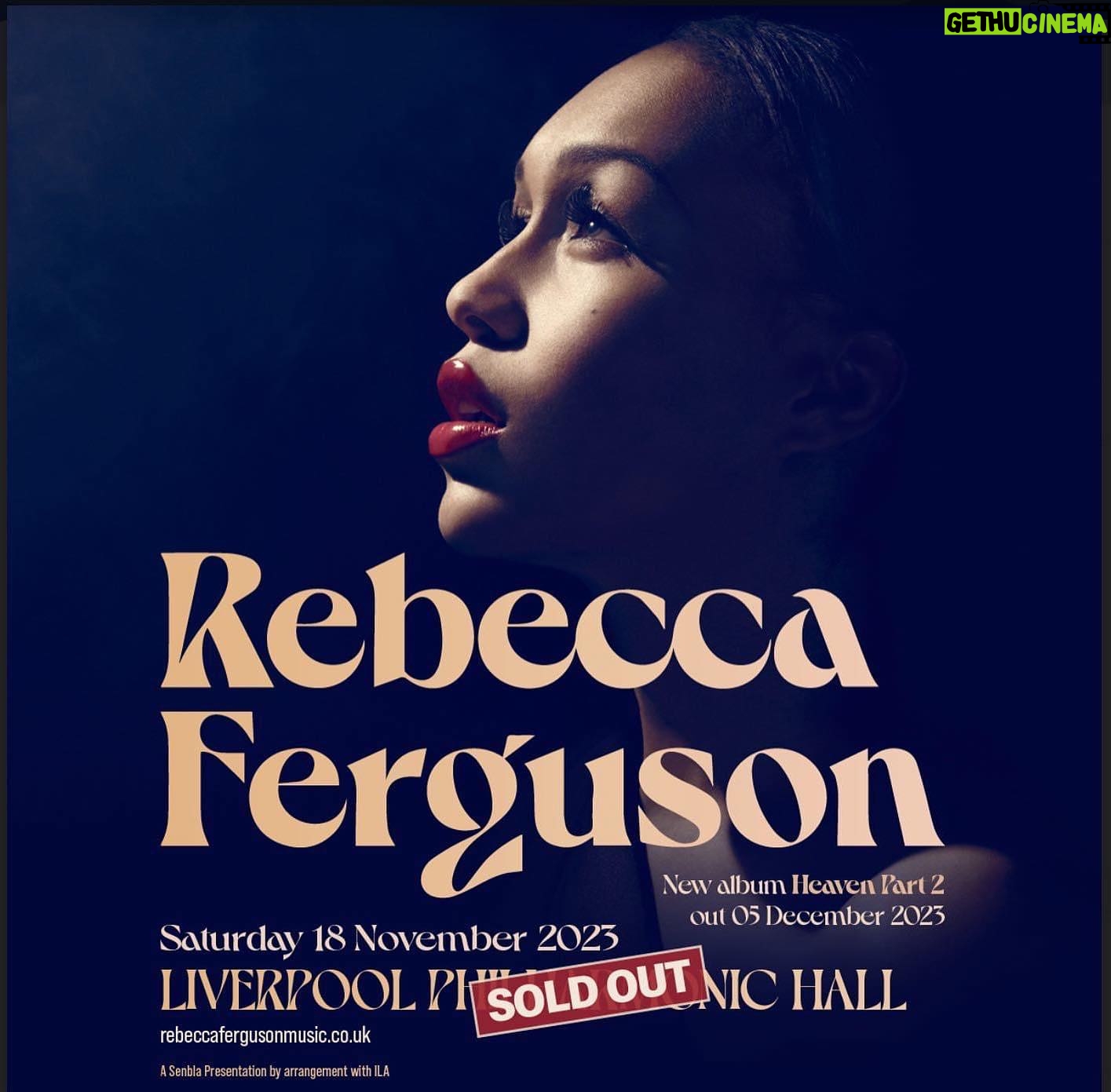 Rebecca Ferguson - 1.6K Likes - Sold out!! Most of the tickets sold within 2 days I was amazed at how much support I have.
Thank you to all of my lovely fans.
I’m looking at other shows and festivals for next year so you can watch me play the new Music Live!
I can’t wait for you to hear the new album! ❤️
#HeavenPartII