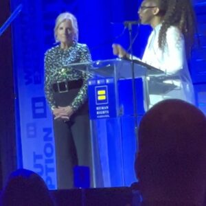 Rebecca Wisocky Instagram - Incredibly inspired by last night’s @hrclosangeles event. A date with my love @johnlhartman , beautiful words from Kelley Robinson, Jean Smart, Sterling K. Brown, Dr. Jill Biden. Many old and new friends. #WithoutException 
Superb HMU by @richardnormangrant & @lexwmakeup ⭐️
