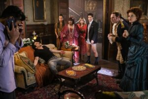 Rebecca Wisocky Instagram - Whole lotta gasping going on! GHOSTS SEASON FINALE TONIGHT! Thanks for watching and supporting us all season folks! 👻💓👻
Isaac’s Wedding was written by @myjtim & @londonbridges___ directed by @chrisg2100 
and guest stars a full haunted house of our faves:  @johnlhartman @betsysodaro @denizakdeniz @allegra_edwards @therealcarolineaaron @nigel_downer @stuartcfink @lovecatlemieux @stevenyaffee #christiandaoust & #arthurholden