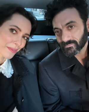 Rebecca Hall Instagram - That’s #nyfw with @epluribusyourmom finishing off  @thombrowne 1.2.3 thank you very much for having us - what a glorious spectacular. 4 is the face of social fatigue and 5 is the painting we now own by my very talented friend @ian.felice currently showing at @halfgallery #nyc go see it if you can because it’s beautiful.