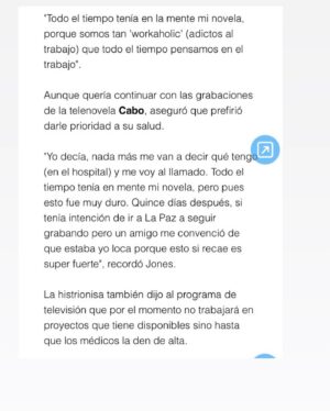Rebecca Jones Instagram - GRACIAS GRACIAS GRACIAS!!! SUS ORACIONES, BUENOS DESEOS Y LLUVIA DE ENERGÍA POSITIVA, SIN DUDA HAN AYUDADO TREMENDAMENTE A MI RECUPERACIÓN. LES ASEGURO QUE CADA GOTA DE ESE AMOR TAN GRANDE QUE ME TIENEN, ES COMPLETAMENTE CORRESPONDIDO, Y PRONTO ME VERÁN DE NUEVO EN LA PANTALLA O YO LOS VERÉ CON ORGULLO Y AGRADECIMIENTO DESDE LAS TABLAS DE ALGÚN TEATRO. GRACIAS, GRACIAS GRACIAS ♥️♥️♥️♥️♥️♥️♥️♥️♥️♥️♥️♥️♥️♥️♥️♥️♥️♥️♥️♥️♥️♥️♥️♥️