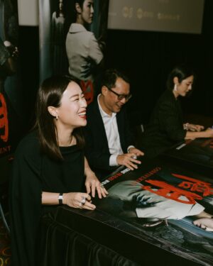 Rebecca Lim Instagram - So happy my family could turn up in full force to support my very first leading role in a movie! 🤍🥹🤍 
Thank you Kelvin Tong 导演 for this amazing ride 🙏🏻

Pregnancy hormones definitely made me very emotional and teary eyed from all the love received from friends and fans alike at our Singapore gala premiere 🤍

#ConfinementTheMovie premieres in Singapore, Malaysia and Hong Kong TOMORROW 😊 It would mean so much to us if you give it a chance and watch it in the theatres. 
Sincerely hope you enjoy it 🤍