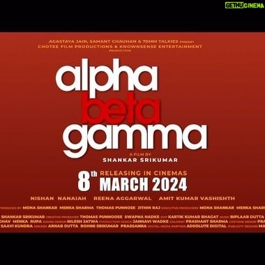 Reena Aggarwal Instagram - A story that we all have been waiting to tell is finally making its way to big screen! Alpha Beta Gamma releases on this 8th March in cinemas. A fine piece of realistic cinema directed by Srikumar Shankar and produced by Mona Shankar and Jithin Raj is backed by Agastaya Jain, 70mm Talkies and Samant Chauhan. @shannkars @nishankpn @amit_vashishthofficial @bymenka @bymonashankar @prabhanshu6314 @zeen_sha @jithinrajkr @rajatojha @thompunn76 @samantchauhan @zeeshan_ahmad001 @iamshivvsharma @rohini.8419 @thesrikumars @alphabetagammamovie @choteefilmproductions @70mmtalkies #alphabetagammathefilm #8thmarch #intheaters #newrelease #incinemas #featurefilm