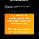 Regan Aliyah Instagram – day one of double strike. swipe for perfectly worded posts from community. 

art is a career & we’re tired of playing the starving artist. the post from @dsa_la said “we’re in a pivotal moment not just for workers in Hollywood, but for workers everywhere. If the bosses want a fight, we’ll give them a fight.” and i couldn’t agree more. 1% will profit insane amounts of money off our labor and threaten our livelihood when we ask for livable wages and basic rights. together, we are strong…strong enough to get to see the other side where things change for the better of the people. it doesn’t matter if you’re a non union actor/aspiring/eligible…this is a fight for all….for the future of our industries. 

& immense appreciation to all the WGA captains today!!