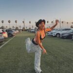Reign Edwards Instagram - COACHELLAAAA w @celsiusofficial x @cldstyle at the Celsius Cosmic Desert Event🪐✨🔥. Thank you for having me✨✨. And yall already knoooow @hellotoshiko styled me😍 #Coachella #coachellastyle