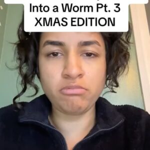 Rekha Shankar Instagram - holiday optimism for my worm husband 
.
.
.
#comedy #characters #rekhashankar #wormturn #wormhusband