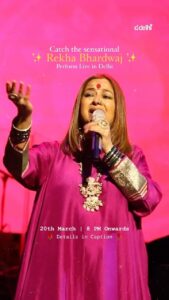 Rekha Bhardwaj Instagram - Immerse yourself in the enchanting melodies of Sufi Night at Khubani as the sensational Rekha Bhardwaj takes the stage! Let the soulful tunes transport you to another realm of serenity and bliss. Don’t miss out on this unforgettable musical experience. 🎶✨ 📍Khubani, Delhi Aerocity 🗓️ 20th March | 8 PM onwards Reservations📞: 918069168800 . . . #dfordelhi #delhi #delhincr #delhinightlife #gurgaon #noida #rekhabhardwaj #music #bollywood Are y’all excited? ✨♥️