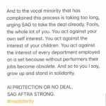 Renée Felice Smith Instagram - sending this out into the void. STAY STRONG 👊 @sagaftra Comprehensive AI protection or NO DEAL. There will be no “next time”. #insolidarity #sagaftrastrike @officialfrandrescher @thesherylleeralph @duncanci @lisaannwalter @thesherylleeralph @francesfisher @seanastin @saraheramos @shaan_sharma [I misspelled “whiny” and forgot a comma. Forgive me, I’m enraged at the state of things (as we all are) and trying to make whatever impact I can.]