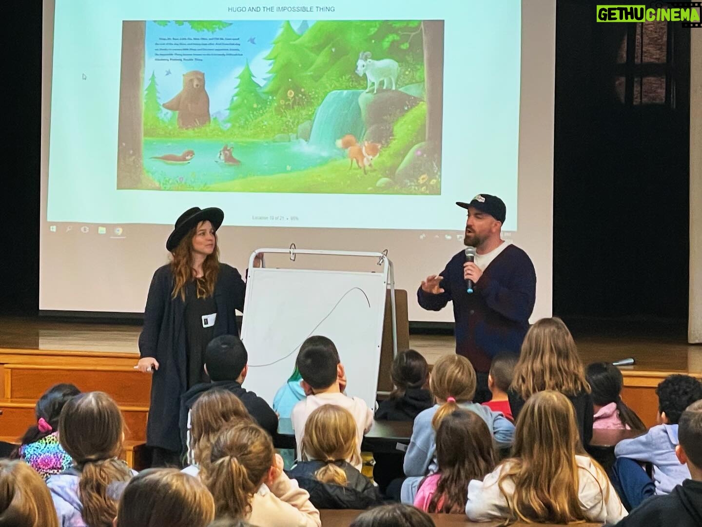 Renée Felice Smith Instagram - 🐶 HUGO GOES TO SCHOOL! We had the best time visiting elementary schools across Long Island last week reading our book, HUGO AND THE IMPOSSIBLE THING! ⛰️🏆 The students response to HUGO was incredible. So many thoughtful discussions were had about Hugo’s character, his courage, bravery, curiosity and willingness to try. We also led a creative storytelling lesson and left thoroughly inspired by the students and their enthusiasm! Want us to visit your school? We’d love to! Contact us via our website: hugoandtheimpossiblething.com and email PYRAuthorVisits@prh.com 💫 @penguinkids @christophergabriel @sydwiki