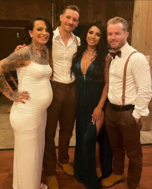 Renee Michelle Instagram - Congratulations to @theangeloparker & @realrubysoho for tyiny the knot! I’m so happy for you two love birds! 💍

I’m so happy that you both found love and can’t wait to see what the future unfolds when the little one arrives! Such a beautiful special moment to share with family and friends! Cheers! 🥂🍾❤️

#partywiththeparkers #weddingbliss #spring #smiles