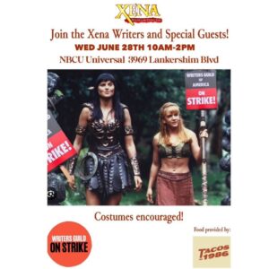 Renee O'Connor Instagram - I’ll be there!

Posted @withregram • @katherinefugate Join us on the line in our fight for fair wages! #WGAstrong #battleon #xena