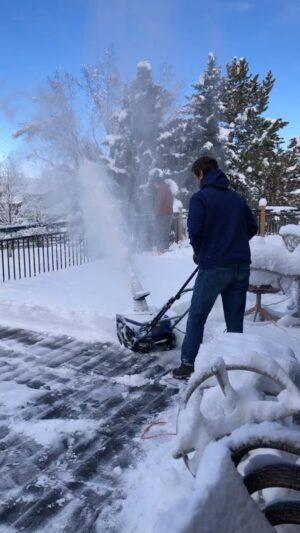 Renee O'Connor Instagram - Winter wonderland!!
Counting down until New Yeqr’s Eve
He hit me next with snow!! 😂
@sura_eli 
#JEDwhoisnotonsocialmedia