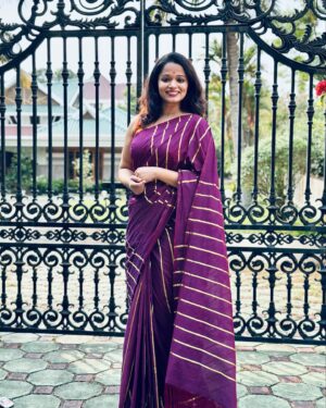 Renjini Kunju Instagram - “In the embrace of a saree, I find completeness, every drape a reflection of my identity and strength.”

saree draped by @sareedrapesbymekha