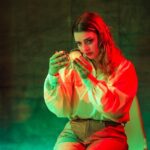 Rhea Norwood Instagram - THE CITY by Martin Crimp 🔪 📸 @craigfullerphotography Loved loved loved this show! ❤️‍🔥Thank you @aaronfinnstagram for wonderful direction and the opportunity to play such an eccentric character! Thank you @_alexcrook_ @camilla.aiko @monsikelah for being such a joy to play with! And thanks to everyone who came to see us- it really really came alive with an audience!! Such weird and wonderful theatre fun! 🌃🔪👀