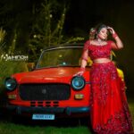 Rhema Ashok Instagram - Entering the “soft girl” era. Anything that isn’t for me and/or disturbs my peace, has to go 🦋🌺 Mua: @ramya_muah Wearing: @frontiers_fashion_lounge Jewellery: @vinodevbridaljewellery Dop: @jaihindh_photography Location: @iconiicfilmcity