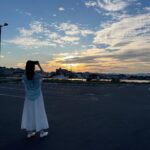 Rie Tomosaka Instagram - ⁡ 綺麗な夕焼けだったな。 1週間が1ヶ月くらいに感じた。 濃密な日々でした。