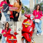 Rishikaa Singh Chandel Instagram - मेरा हमसफ़र धन्नो 🛵 New Family Member ❤️ : : #rishikasinghchandel #photooftheday #scooty #instagood #vespa