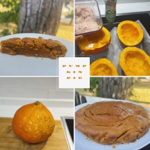 Rita Andrade Instagram - Pumpkin Pie 🎃

Neste dia de Halloween só podia dar uma receita com abóbora 🤗 Cada tarte da para 12 fatias e é mesmo fácil de fazer!

Ingredientes:

🧹 950 g abóbora Hokaido previamente cozida (com casca/ usei 1 abóbora inteira sem pevides)
🧹 160g farinha de aveia
🧹 150g mel
🧹 1 col chá de fermento em pó
🧹 1 col café sal (usei rosa)
🧹 1 a 2 col chá de gengibre
🧹 2 col sopa de canela
🧹 1 col sopa de noz moscada
🧹 2 ovos 

Nota: pode trocar a farinha de aveia por branca e o mel por 100g de açúcar porém ficará menos saudável… mas os miúdos preferem e não altera muito as Kcal por fatia.

Como fazer:
Depois de cozer a abóbora, escorrer bem, juntar todos os ingredientes, triturar até ficar um creme totalmente líquido, colocar numa forma com papel vegetal 40 minutos no forno a 180 graus e está feita!

Valor nutricional por fatia:
Kcal 86
Gordura 2,4g
Hidratos de carbono 15g
Açúcar 8,8g
Proteína 2,2g 

Bon Ap 👩‍🍳