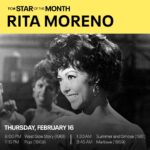 Rita Moreno Instagram – Here we are, another Thursday in February…What does that mean, you ask? How about some #RitaMoreno movies on @TCM?! Any favorites tonight?

#StarOfTheMonth