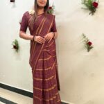 Riya Vishwanathan Instagram - From the set of #sandakozhi @zeetamizh . . Saree @march8collection Blouse stitching @saleemakamal . . . #post #picoftheday #saree #sareelove #sandakozhi #zeetamil #maha #riyavishwanathan