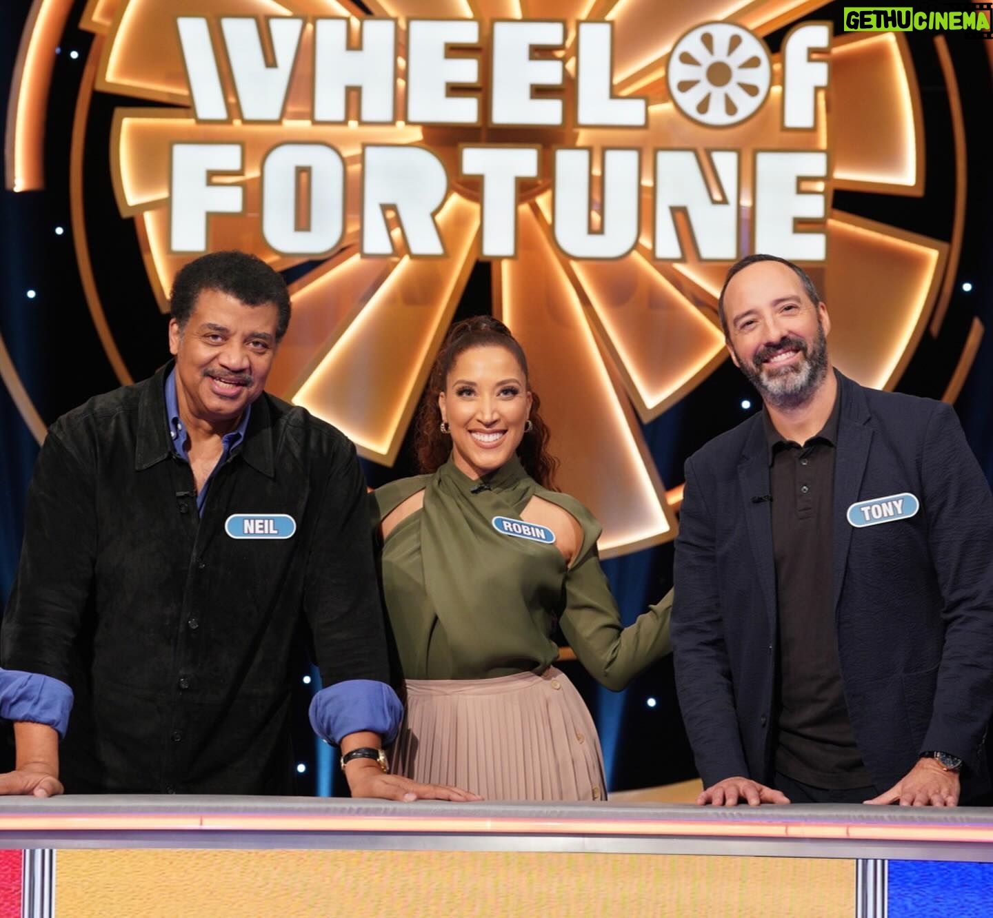 Robin Thede Instagram - I’m playing Celebrity Wheel of Fortune tonight and it’s Pat Sajak’s last episode of celebrity wheel ever! 😢 It’s not my fault! I didn’t make him retire!… or did I? Tune in tonight at 8pm to find out and see me play for an amazing charity @girlsinc! Shoutout to my amazing game mates @neildegrassetyson @mrtonyhale!