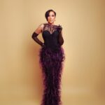 Robin Thede Instagram - Host with the most (feathers)! Thank you to @aurorajames and @emmagrede for inviting me to emcee the incredible @15percentpledge Gala last night! Honored to be a small part of such an epic evening. If you can, please consider supporting this fantastic organization! Styling: @bryonjavar 👗 @hanifaofficial 💎 @kallatijewelry 💇🏽‍♀️ @larryjarahsims 💄 @jennbennettmakeup 📸 @tyrenredd