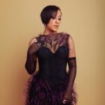 Robin Thede Instagram - Host with the most (feathers)! Thank you to @aurorajames and @emmagrede for inviting me to emcee the incredible @15percentpledge Gala last night! Honored to be a small part of such an epic evening. If you can, please consider supporting this fantastic organization! Styling: @bryonjavar 👗 @hanifaofficial 💎 @kallatijewelry 💇🏽‍♀️ @larryjarahsims 💄 @jennbennettmakeup 📸 @tyrenredd