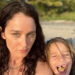 Robin Tunney Instagram - Two very different interpretations of aspirational vacation face.