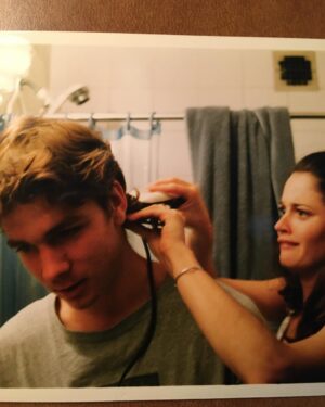 Robin Tunney Instagram - This is me pretending that I knew how to give really good haircuts in my bathroom in nyc in the 90’s.