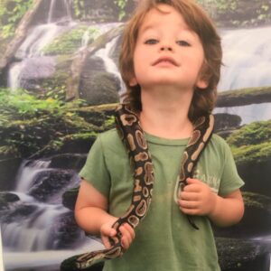Robin Tunney Instagram - When the universe is trying to teach you something by giving you a child who loves so many things you find frightening. #reptiles