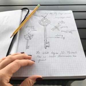 Robyn Brown Instagram - There is something so amazing and surreal about sketching a piece, holding it in your hand and then wearing it and falling in love with it.  I designed this key with dragonfly perched on it awhile ago and it was so amazing seeing it finally come to fruition.  Today I am wearing the one that has the dragonfly in sterling silver instead of rose gold.  It is so pretty!  The purple enamel on it’s wings is just enough color to give a little more dimension.  It has been so neat wearing it today.  @mysisterwifescloset #mysisterwifescloset #dragonflyjewelry #keyjewelry #bosslady #jewelrydesigner #ilovewhatido #ifeelpretty #awonderful2018 www.mysisterwifescloset.com
